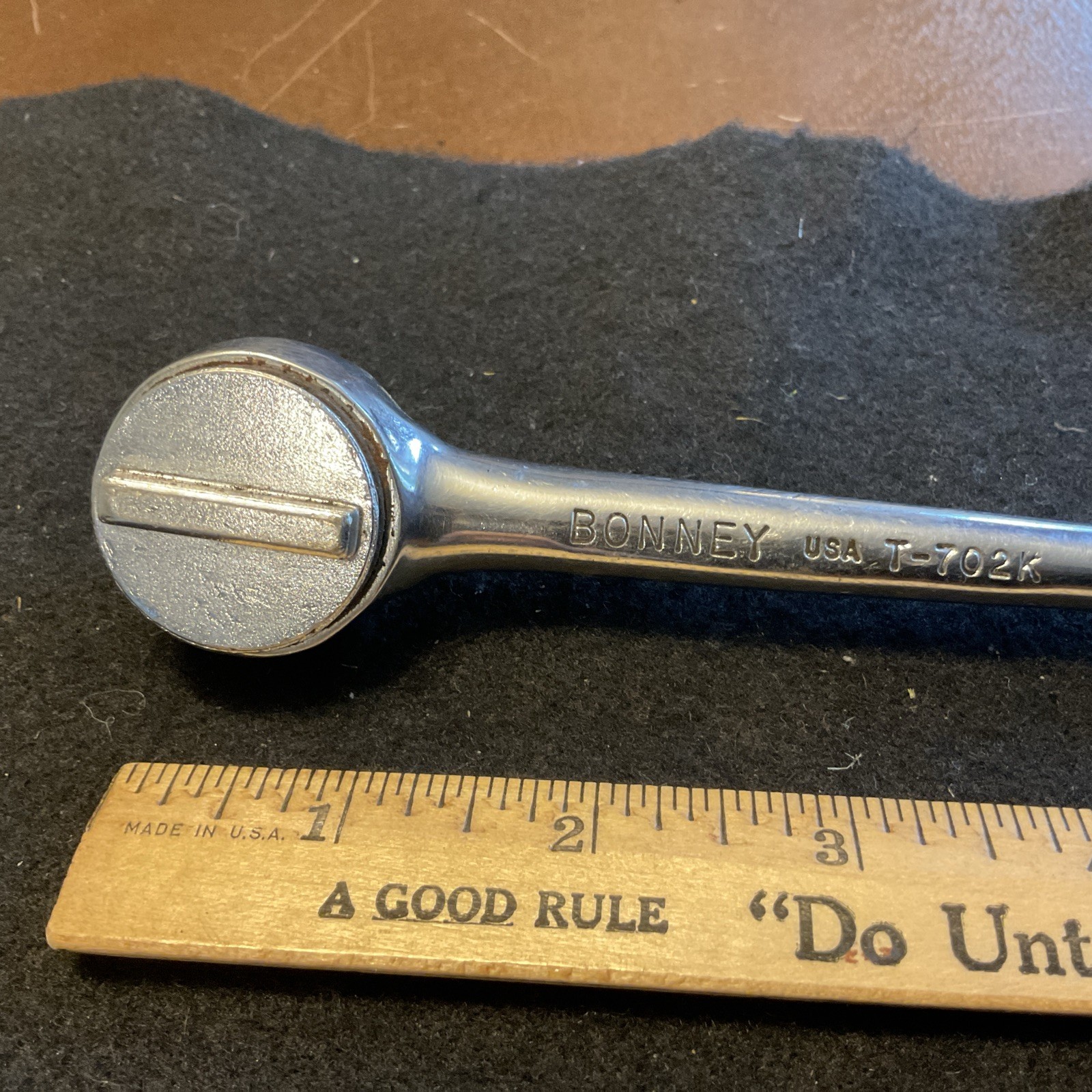 Vintage Bonney T-702-K 3/8″ Drive X 7-3/4″ Round Head Ratchet Wrench