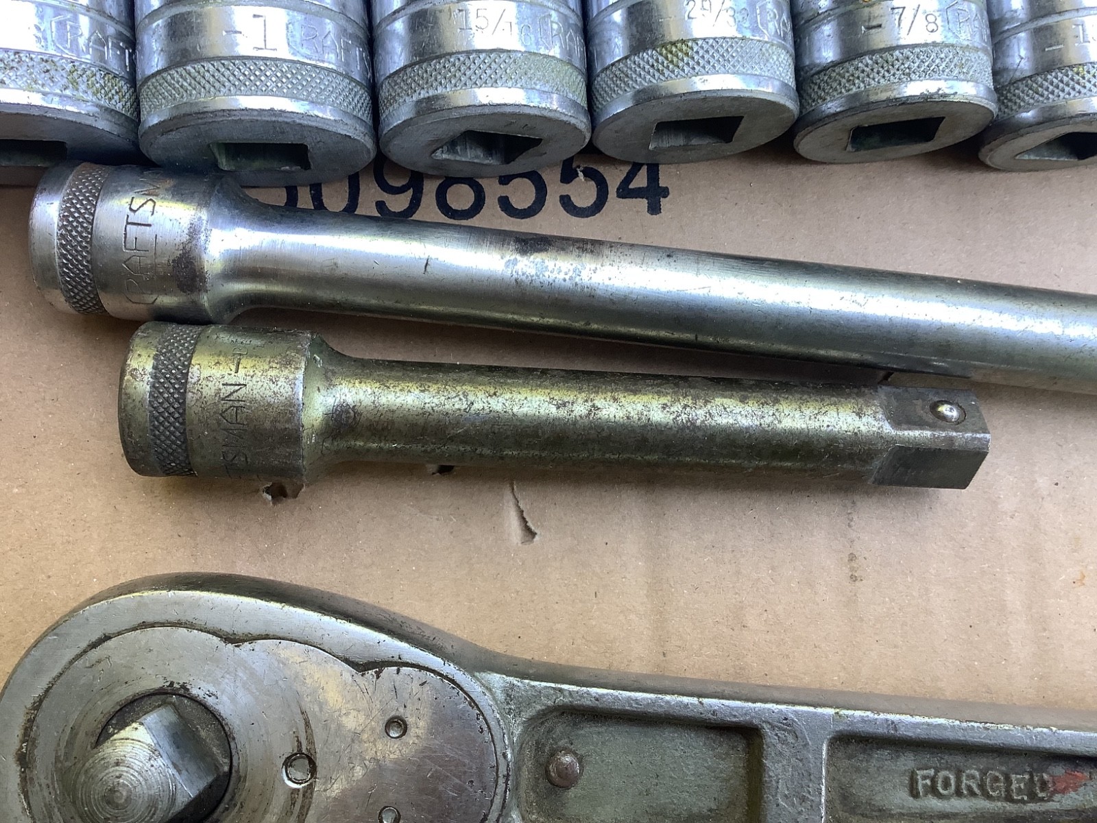 Rare Vintage Craftsman BE 1/2″ Drive Ratchet Socket Set USA Metal Case 19 piece