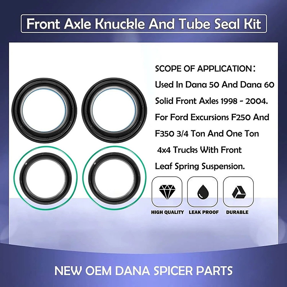 Fit For Ford 1998-2004 F250 F350 superduty Dana 50 & 60,front Axle Tube Seal Kit