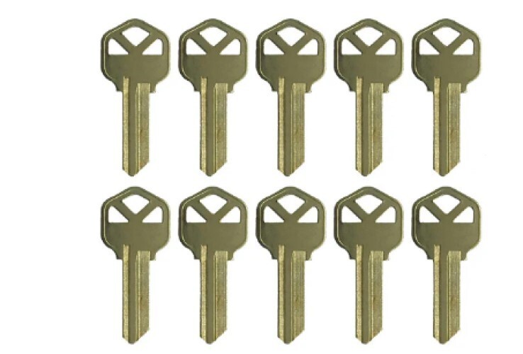 KWIKSET KW-1 House Key Blanks Brass 10 PACK Maintenance-Apartments OFFICE