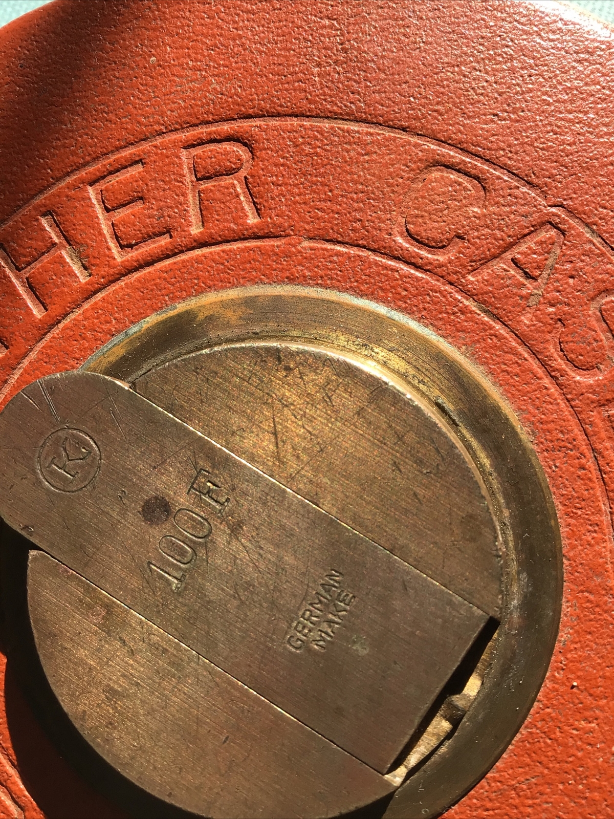 Vintage 100 Ft Rule In Best Leather Case German Made