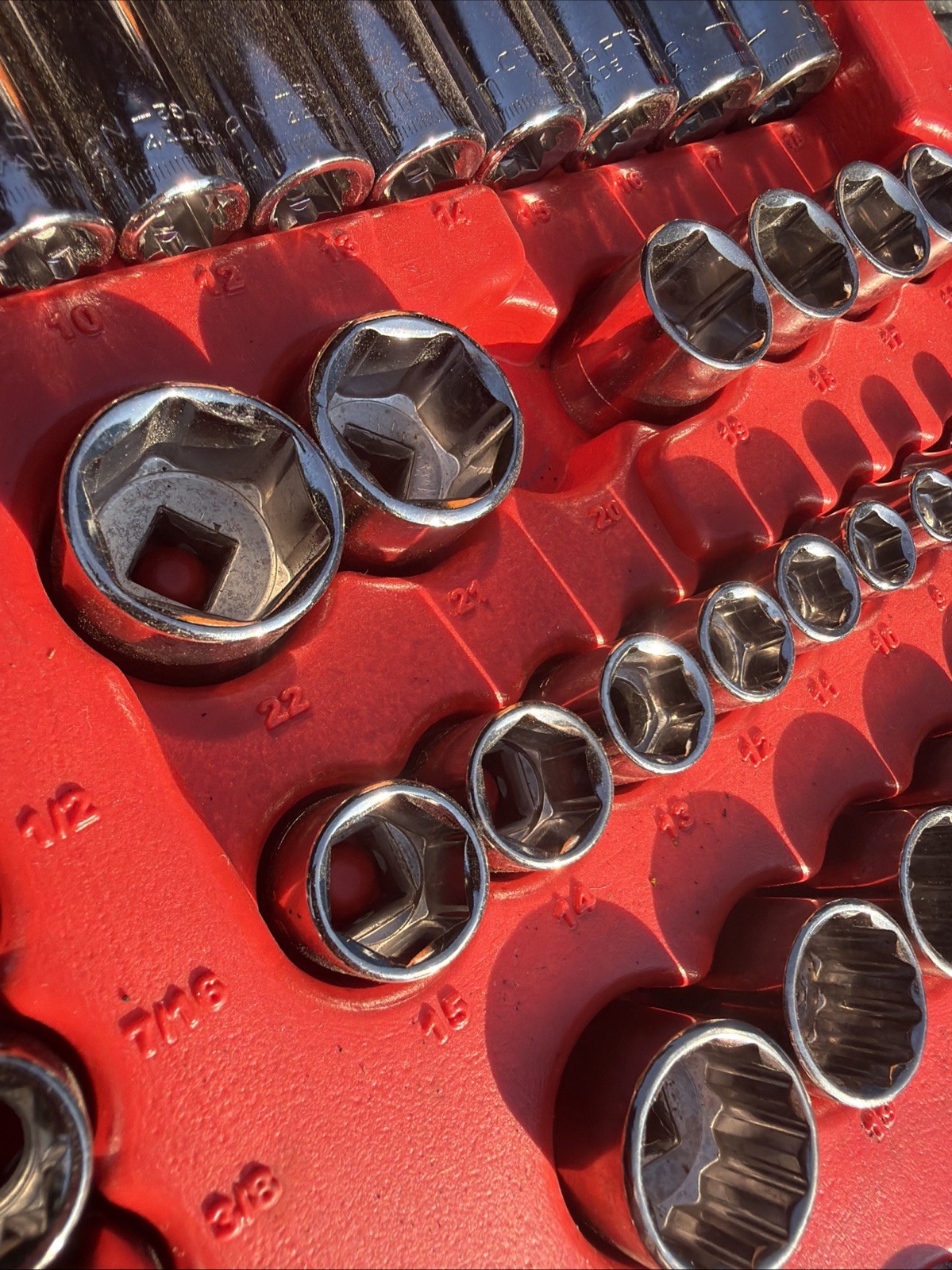 71pc Sears Craftsman USA 3/8” Socket Set In Red Tray Most New Read Notes
