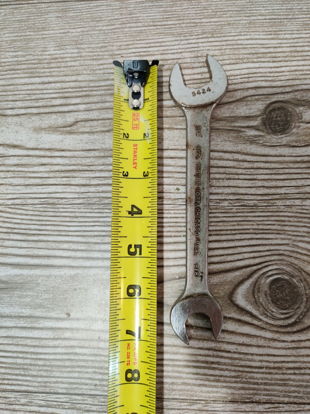 Vintage Penens Corp Chicago Double Open Ended Wrench 5/8 & 3/4 USA Tool S1