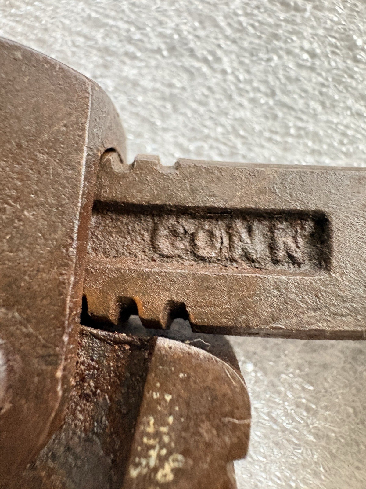 Antique Tobrin 8” Wood Handle Adjustable Pipe Wrench USA Hardware Collectible