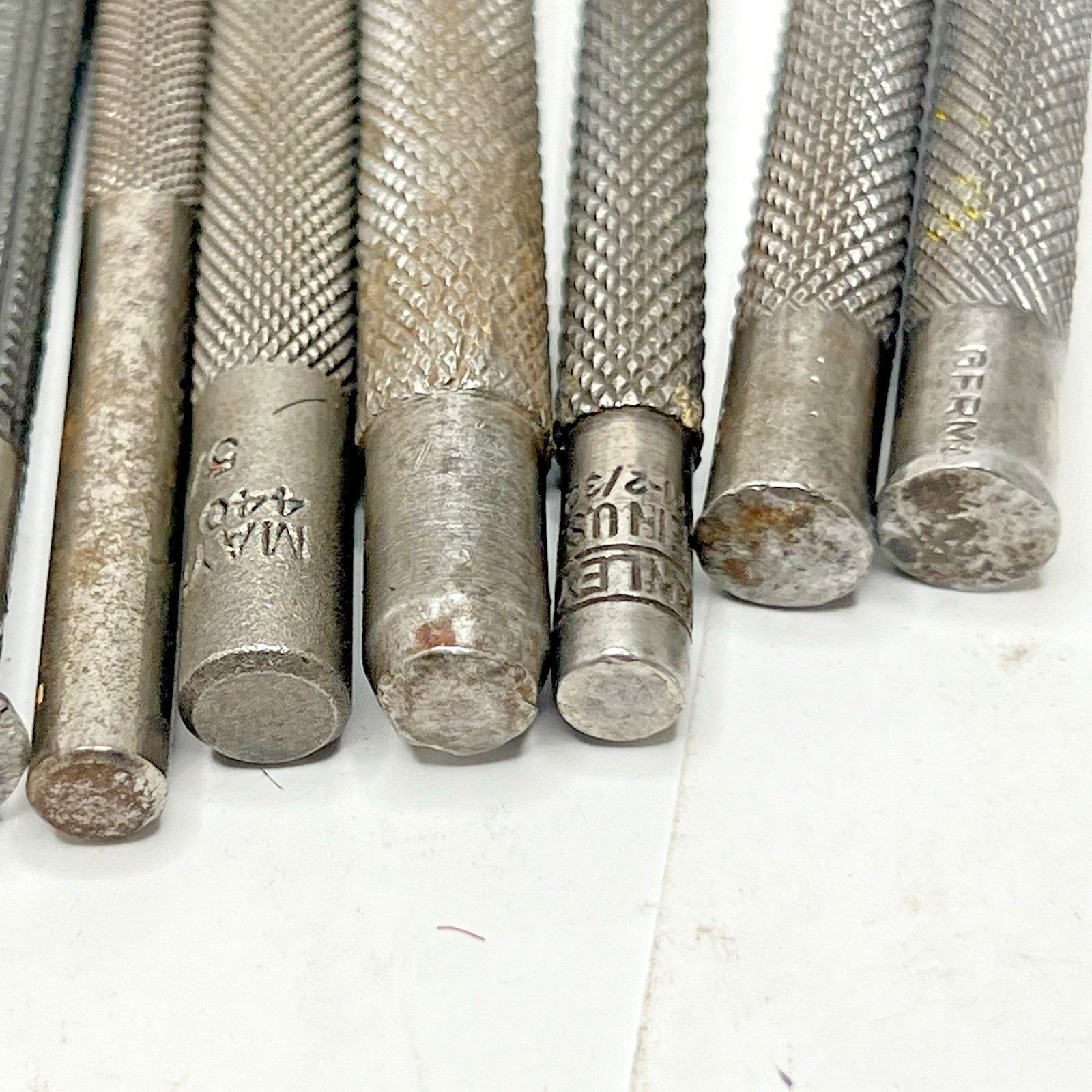 Vintage Lot 15 Mix Brands Machinist Center Pin Nail Punch Made in Germany & USA
