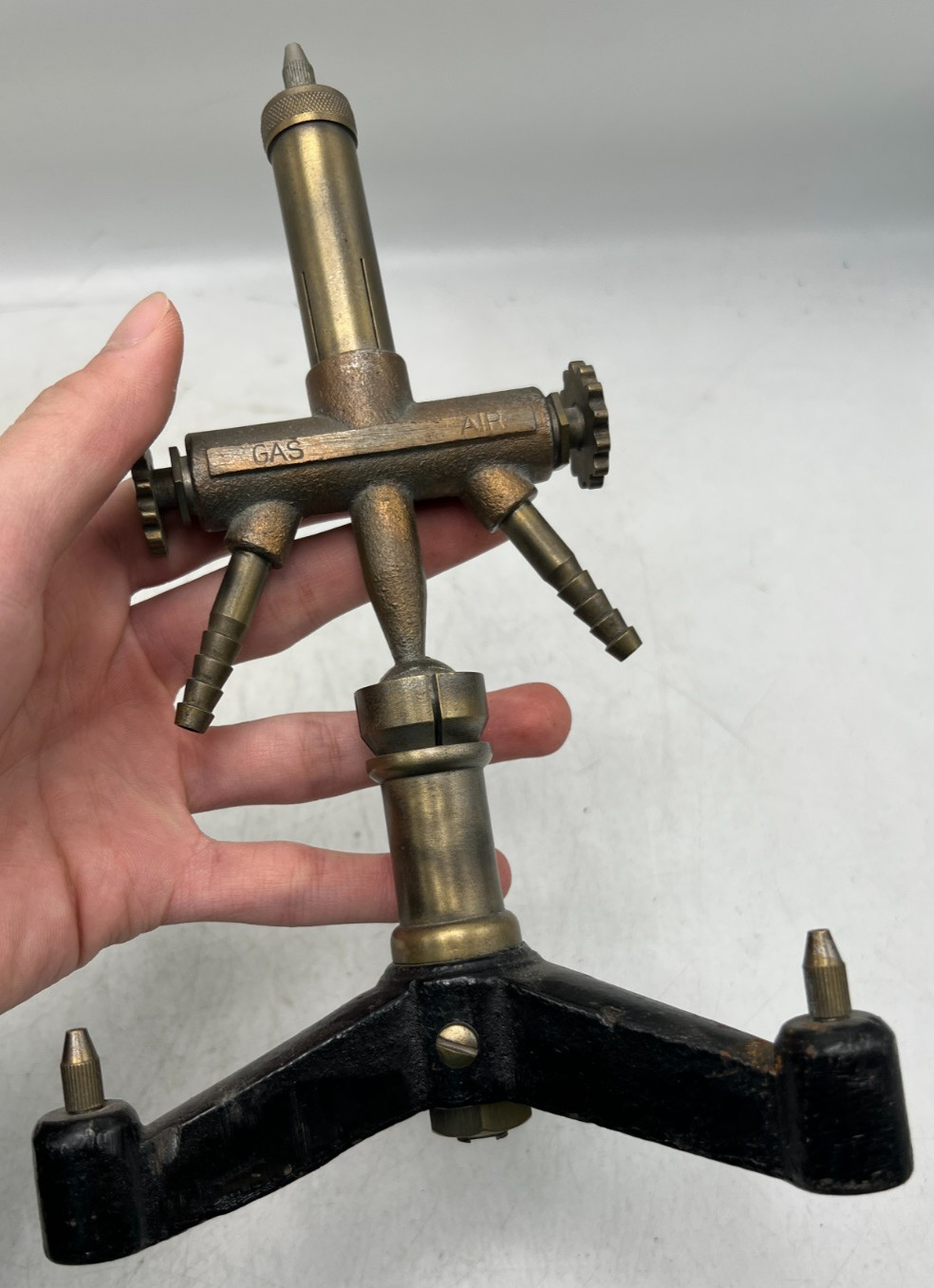 Vintage Unbranded Small Laboratory Tool Bench Air / Gas Burner Torch