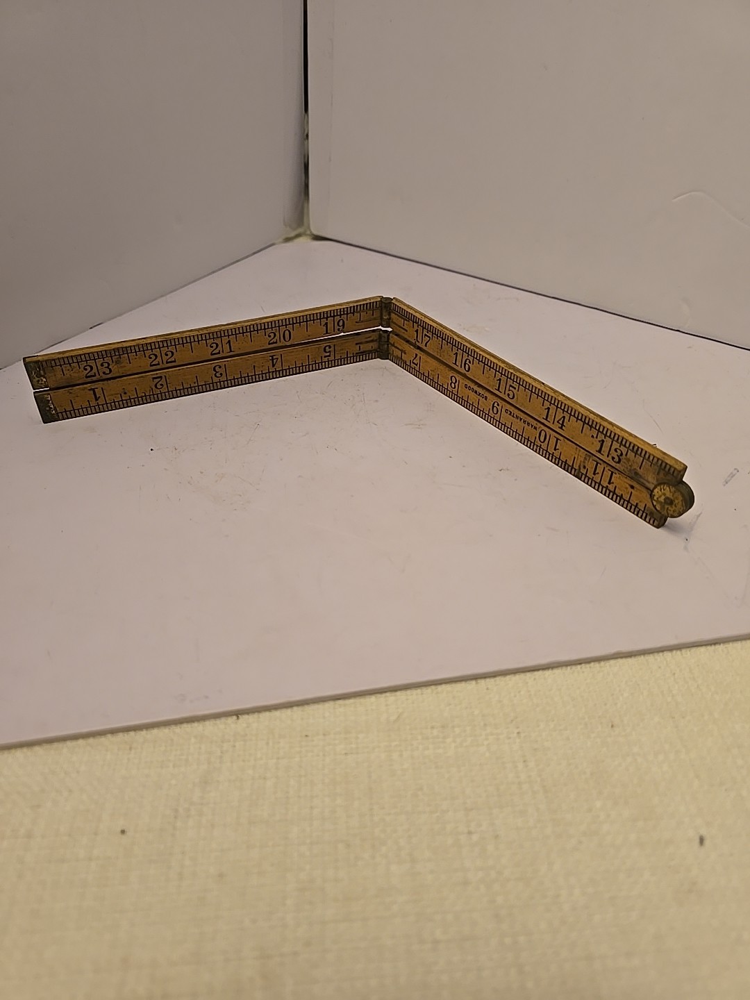 Antique 1920s Folding Boxwood & Brass Ruler Master Rule Mfg No 268 Made In USA