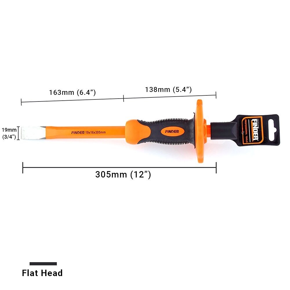 12-Inch Heavy Duty Flat Chisel – Demolition, Masonry, Concrete Breaker Tool, Han