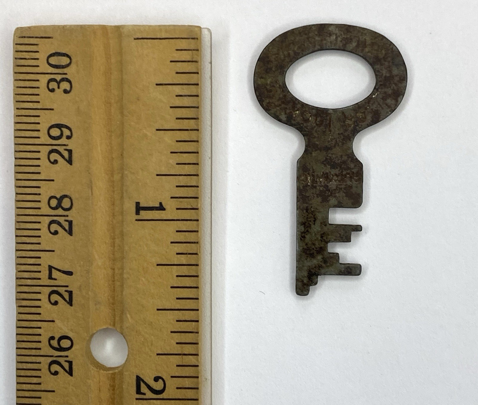 Old Vintage Flat Key Illegible Indecipherable Markings