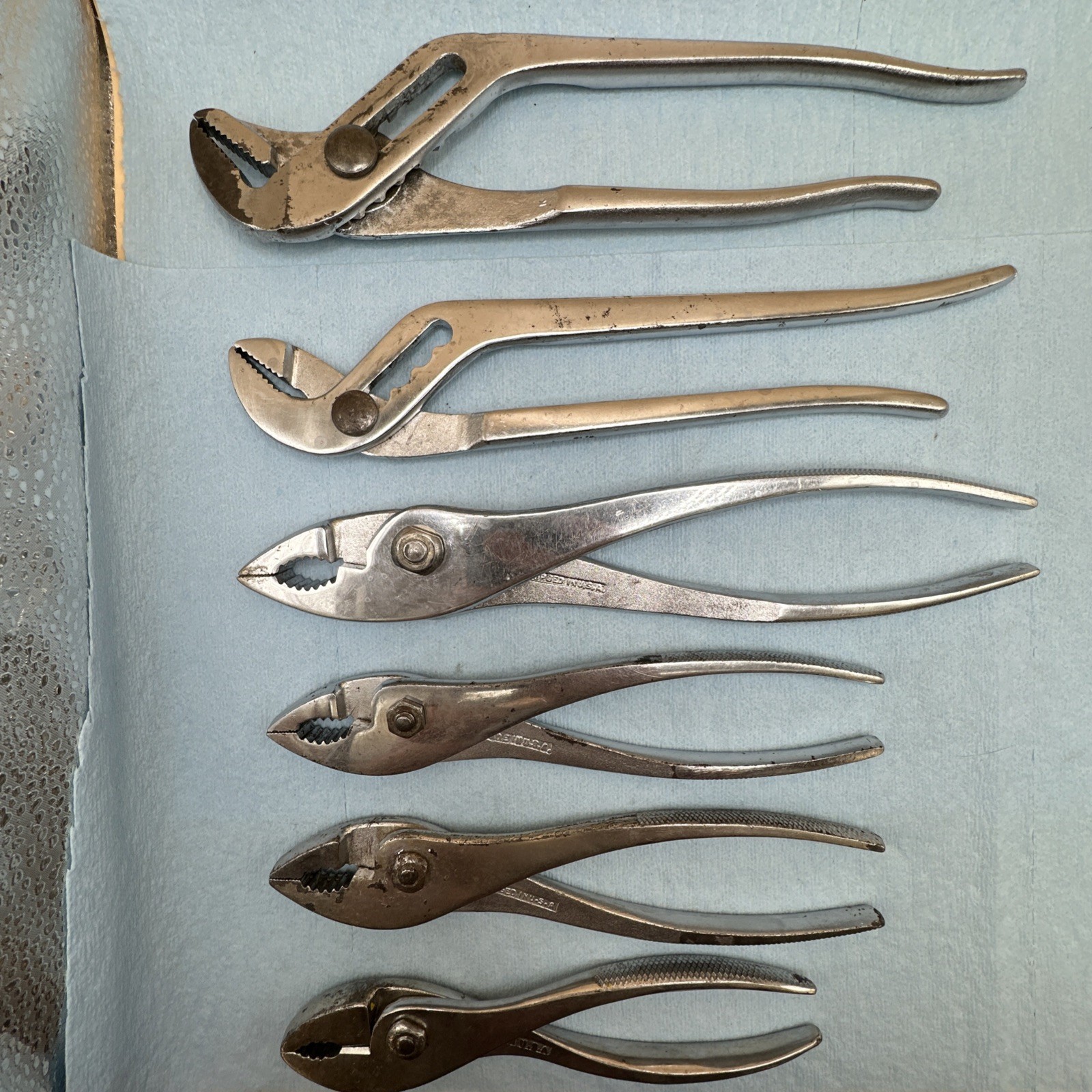 Vintage Diamond Duluth Diamalloy Pliers Collection 6 Pieces USA Chrome