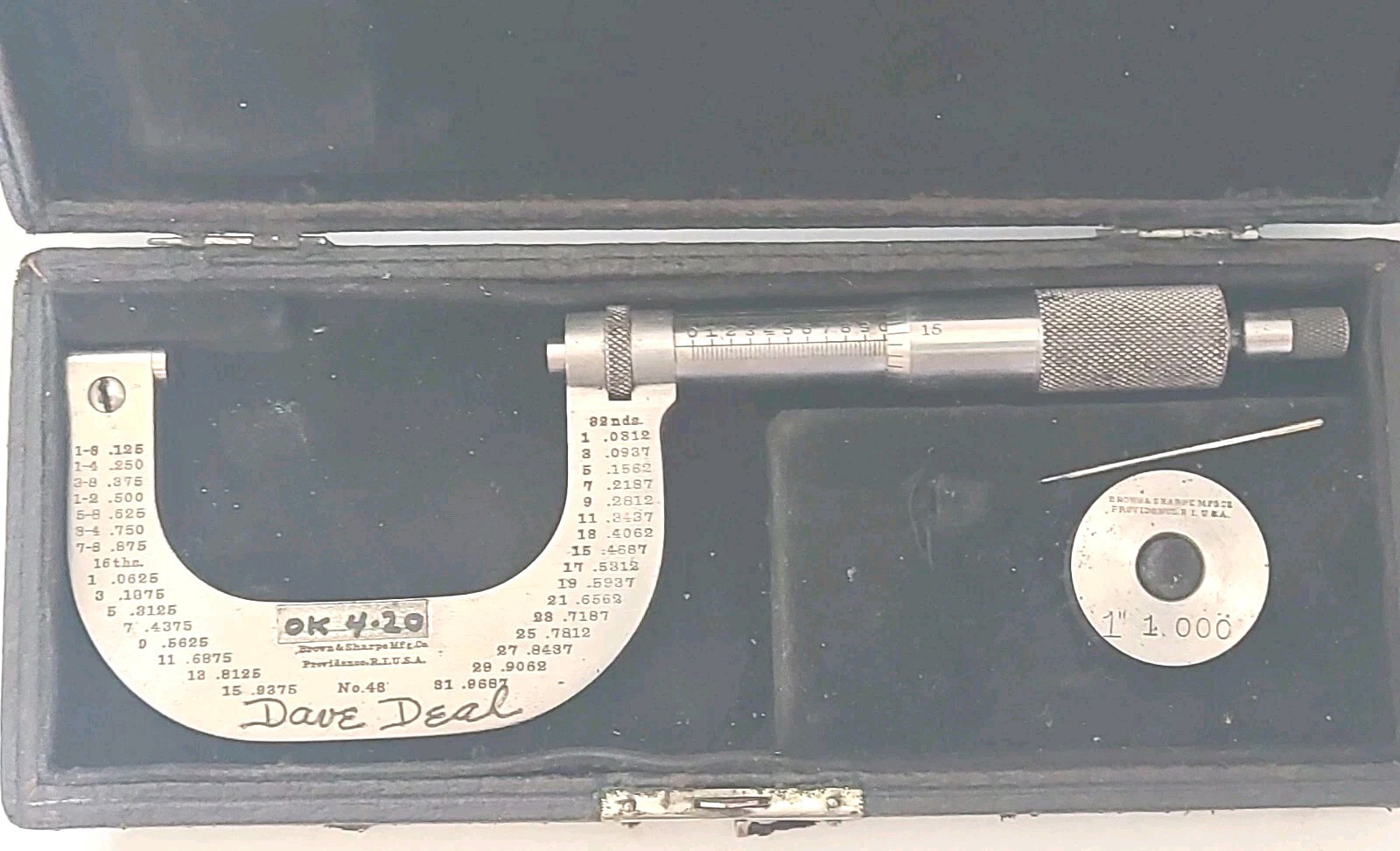 Vintage Machinist Tools BROWN & SHARPE No.48 Micrometer In Original Box