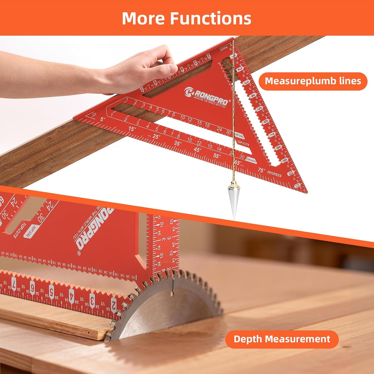 Aluminum Alloy 12in Carpenter Square and 12in Zinc-Alloy Combination Square Set,