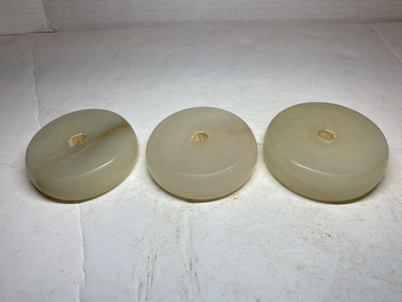 Vintage Lot Of 3 Onyx Stone Bases 3” NOS Crafting
