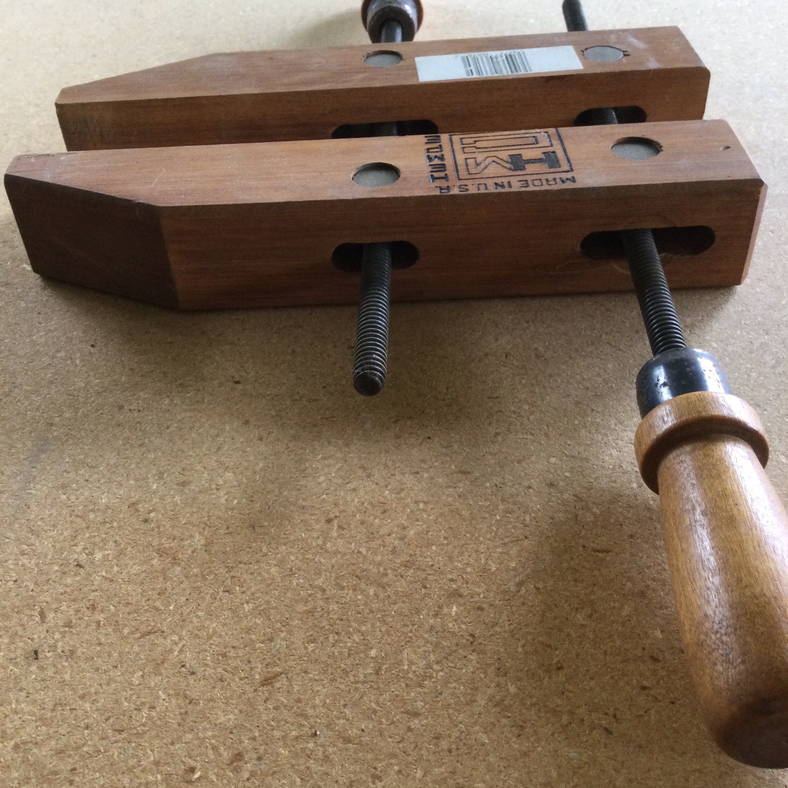 Vintage Hempe HMC 10″ Wood Wooden Hand Screw Clamp Vise Made in USA