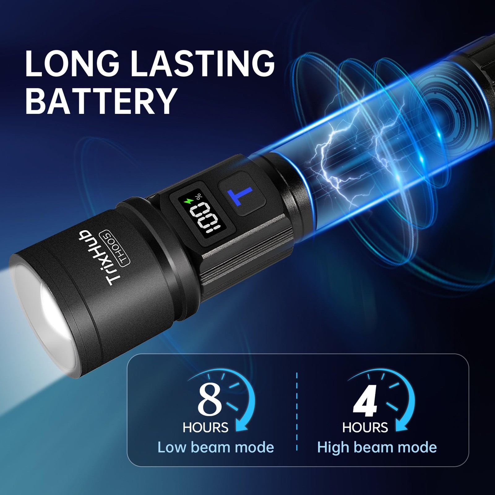 TrixHub Rechargeable Flashlights 2 Pack, Super Bright High 2 Black