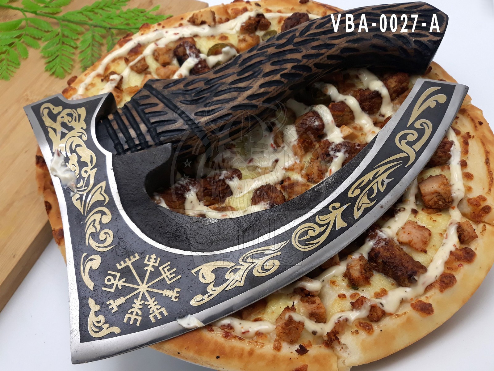 Handmade 13″ -Axes viking Pizza axe real weapon mens axes gifts for him-VBA-27-A
