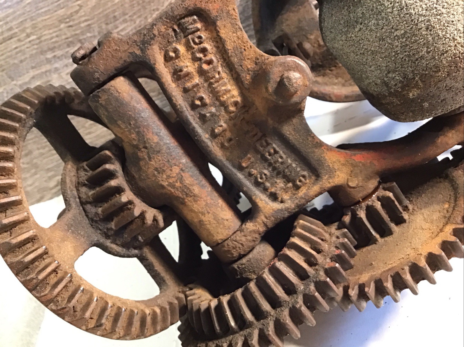 Antique McCormick Deering Working Hand Crank Scythe Sickle Grinder Sharpener