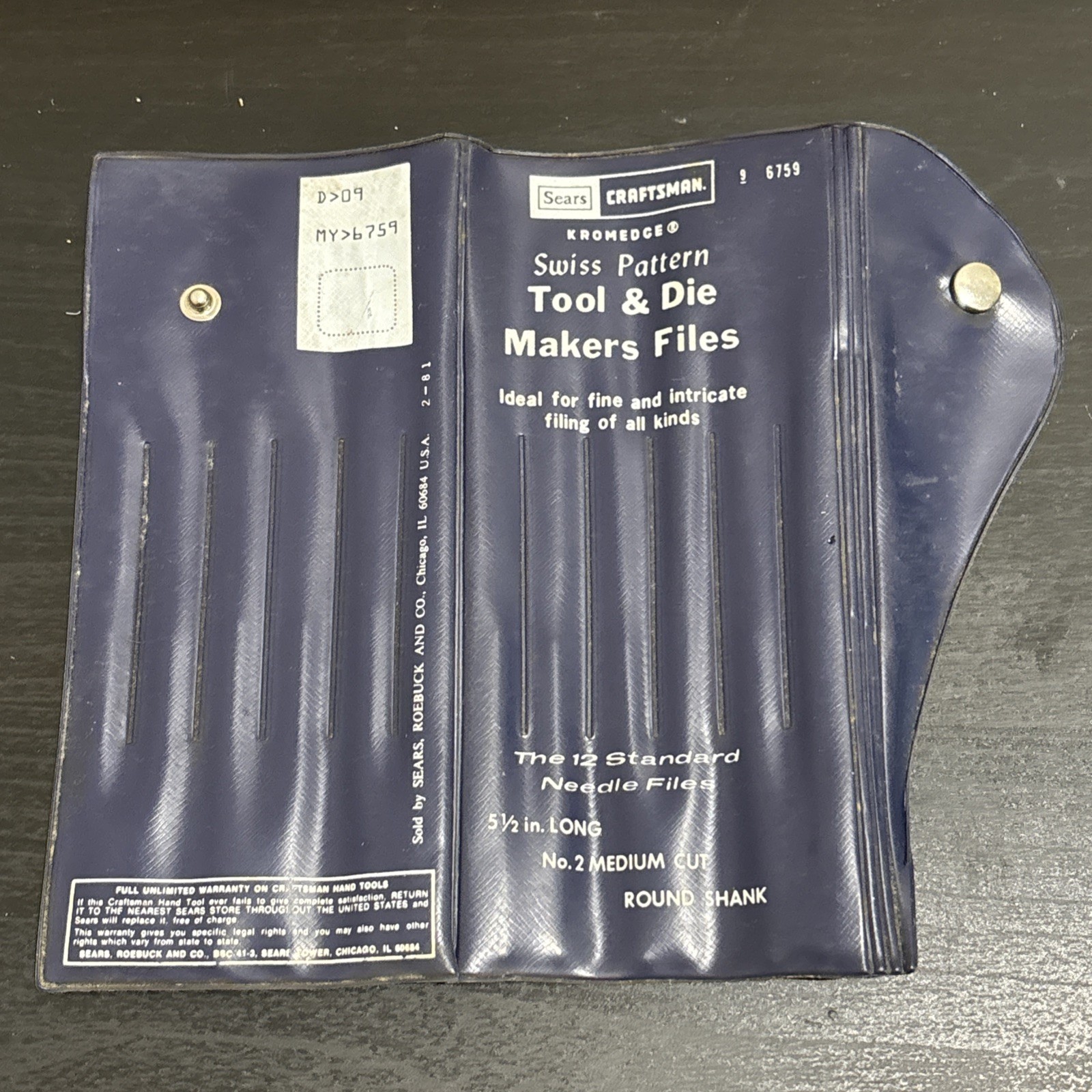 Sears Craftsman Vintage 96759 Swiss Pattern Tool And Die Makers Files 5.5 in