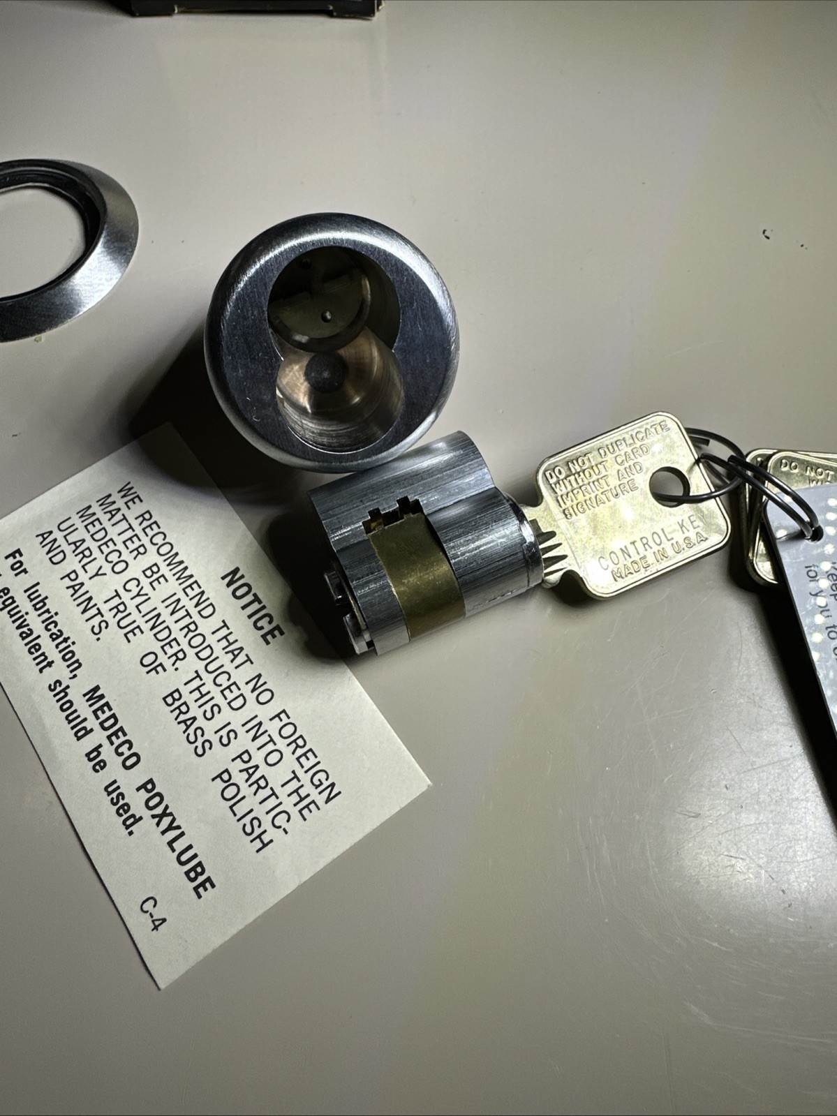 NOS Medeco LFIC Core & Housing, 2 Operating Keys and 1 Control Key W/Dupl Card