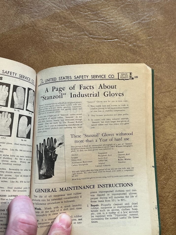 United States Safety Service Co. Equipment Catalog Price List Poster 1944 WW2
