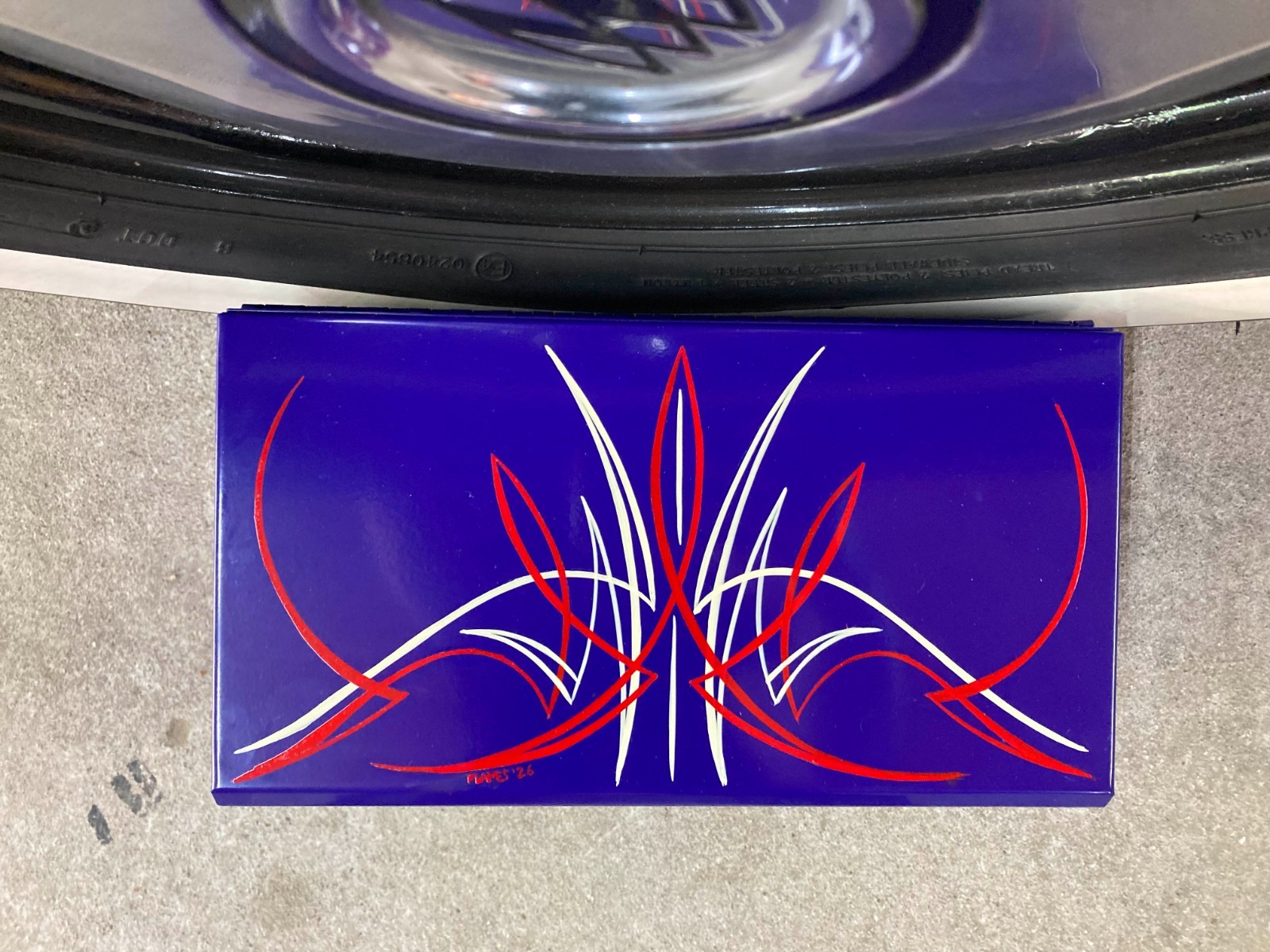Purple Mini Toolbox Hot Rod Pinstripes