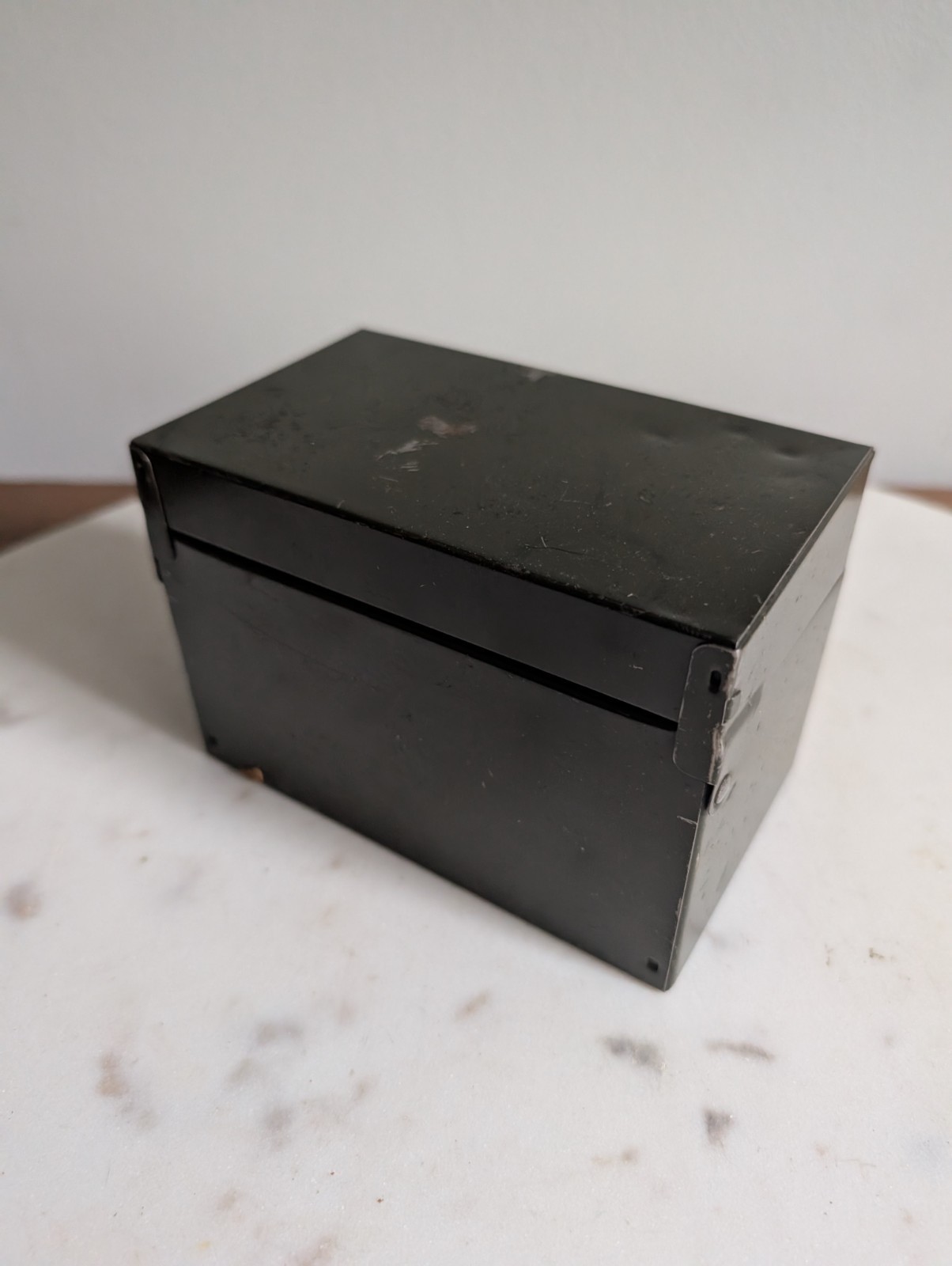 Vintage Industrial Metal Storage Box Olive Green Utility Tool Box Hinged Lid