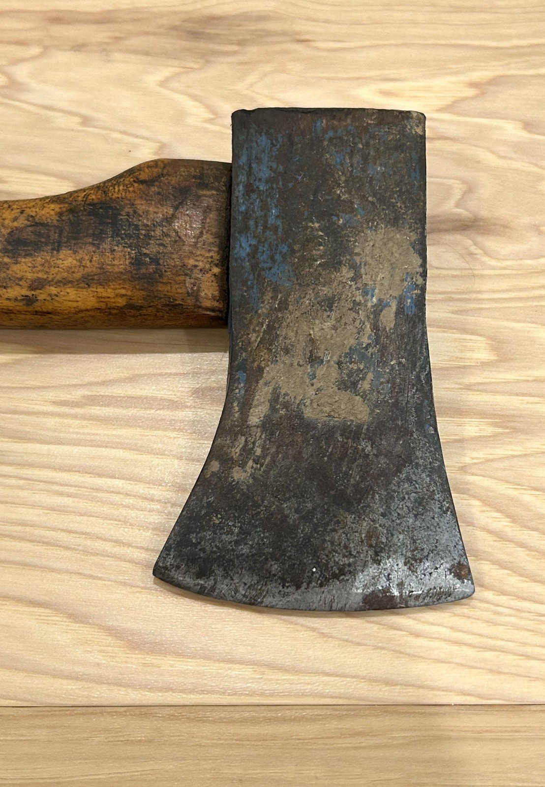 Vintage- Hatchet Axe w/ Wood Handle- Small Size- Woodsman Camp Ax- Old- 15 inch