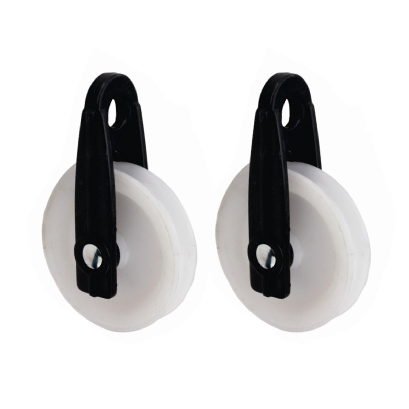 2Pcs Nylon Clothesline Pulley 2 inch Diameter Rope for Outdoor White