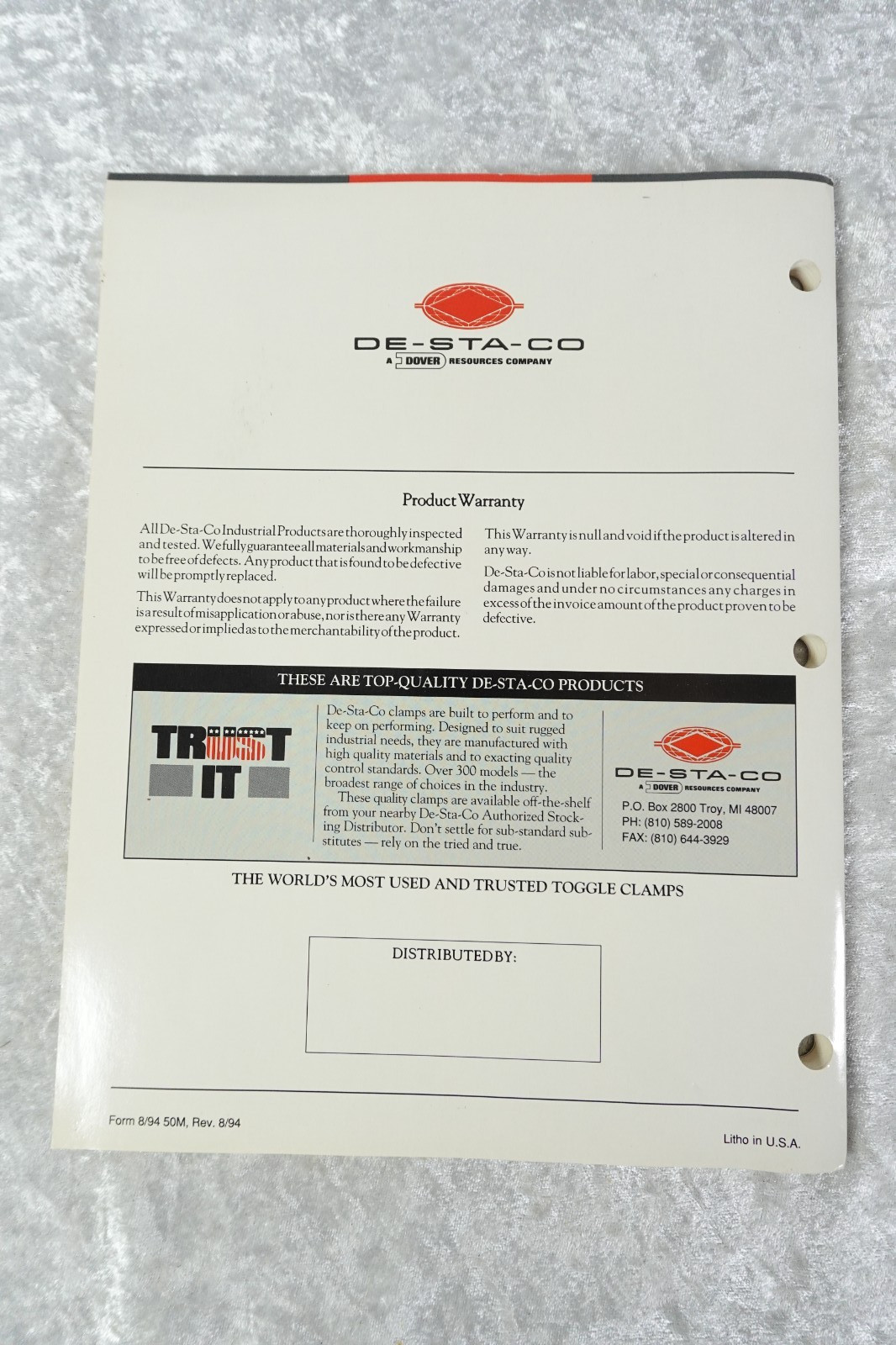 Bessey American Clamping Clamps & 2 DE-STA-C0 Catalogs 1989 1994 Woodworking