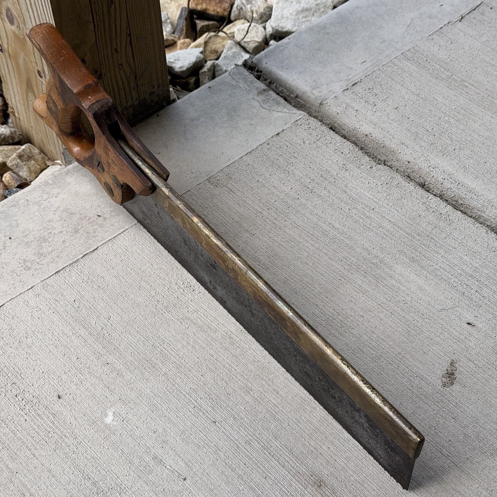 Antique Moulson Brothers Sheffield England Brass Tenon Backsaw 14” Cast Steel