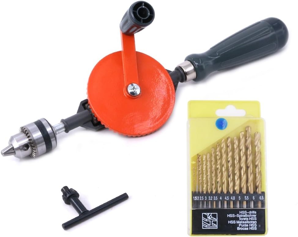 Swpeet Hand Drill 1/4″ 13pcs Bit Set
