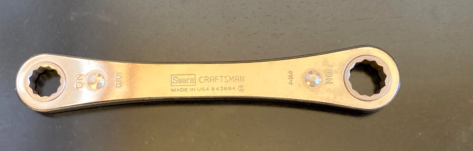 Craftsman Double Box End Ratchet Wrench Circle (i )5/8in x 3/4in 943684 USA USED