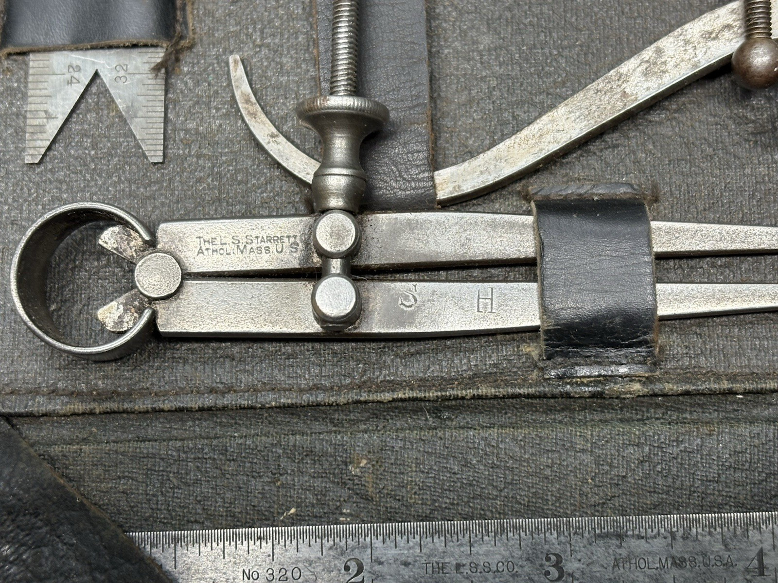 Starrett No. 900 Apprentice’s Tool Set Vintage early leather case RARE nice
