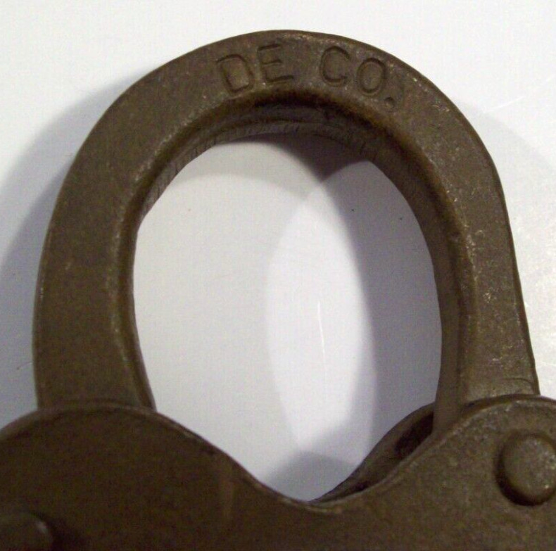 Vintage DE CO Detroit Edison Heart Shape Padlock, No Key