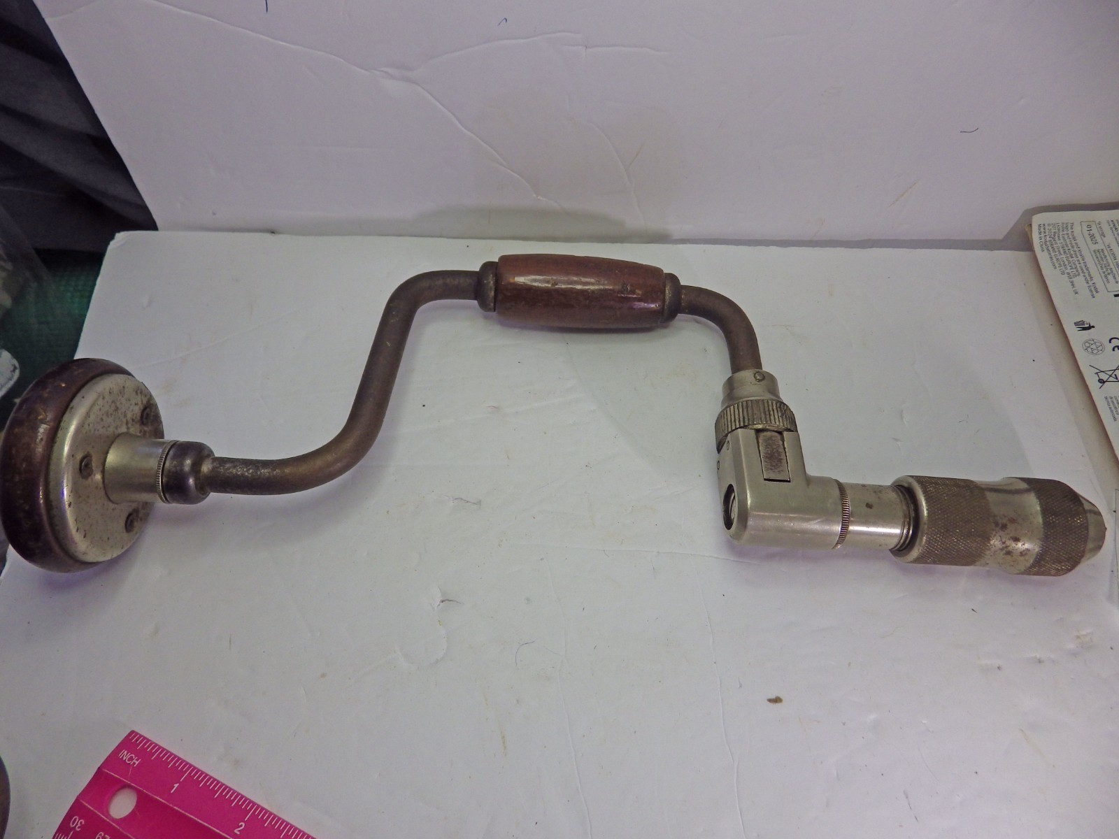 Lot of 3 Vintage Braces Hand Drills Craftsman -& 2 bits 701E3