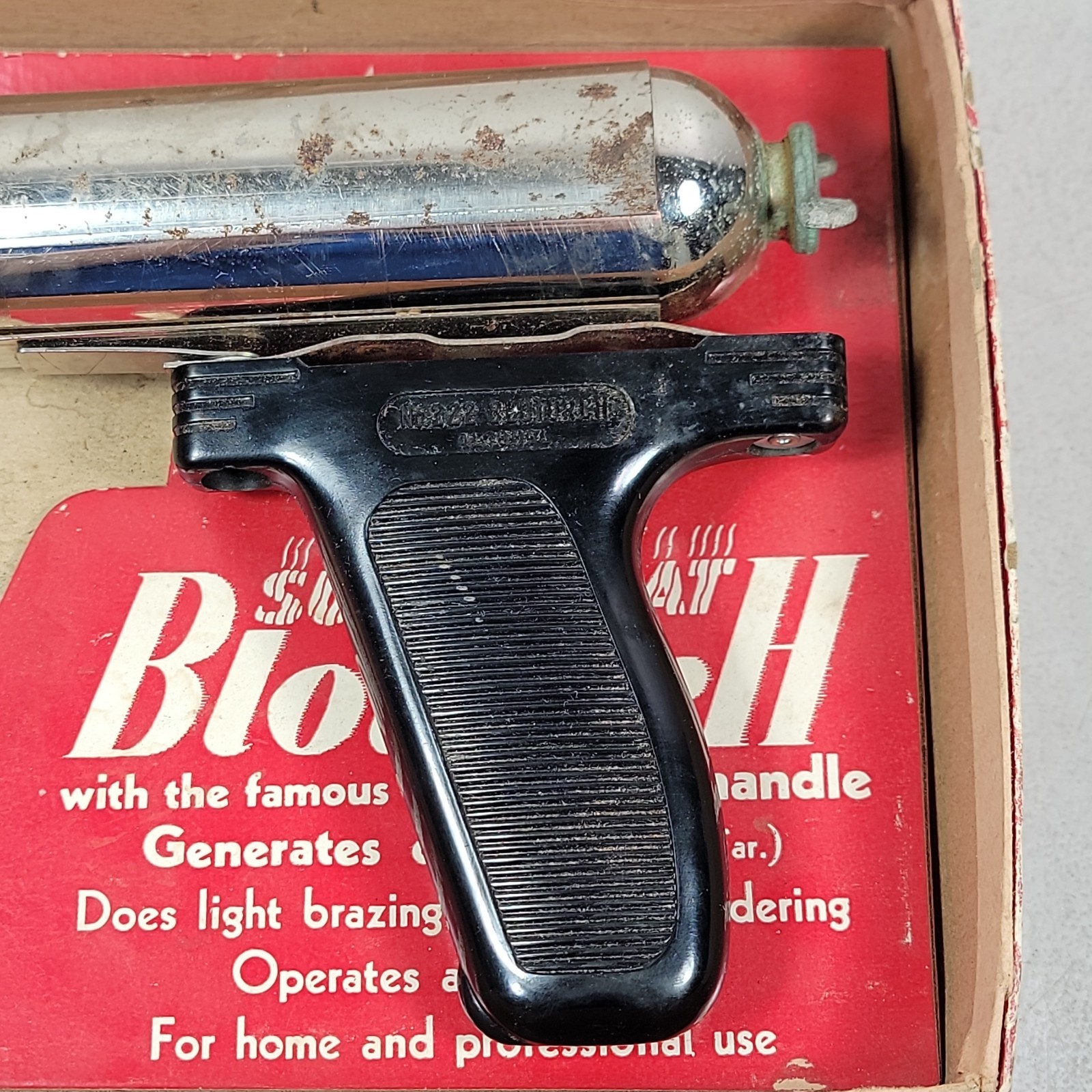Vintage Pistol Grip Blowtorch Lenk Superheat Blotorch No 222 w/ Original Box