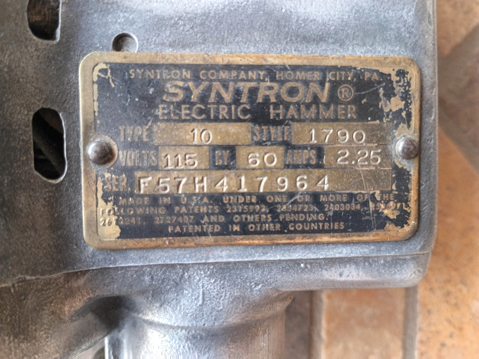 WW2 – A very rare Syntron Hammer Drill -made in the USA – in good working order