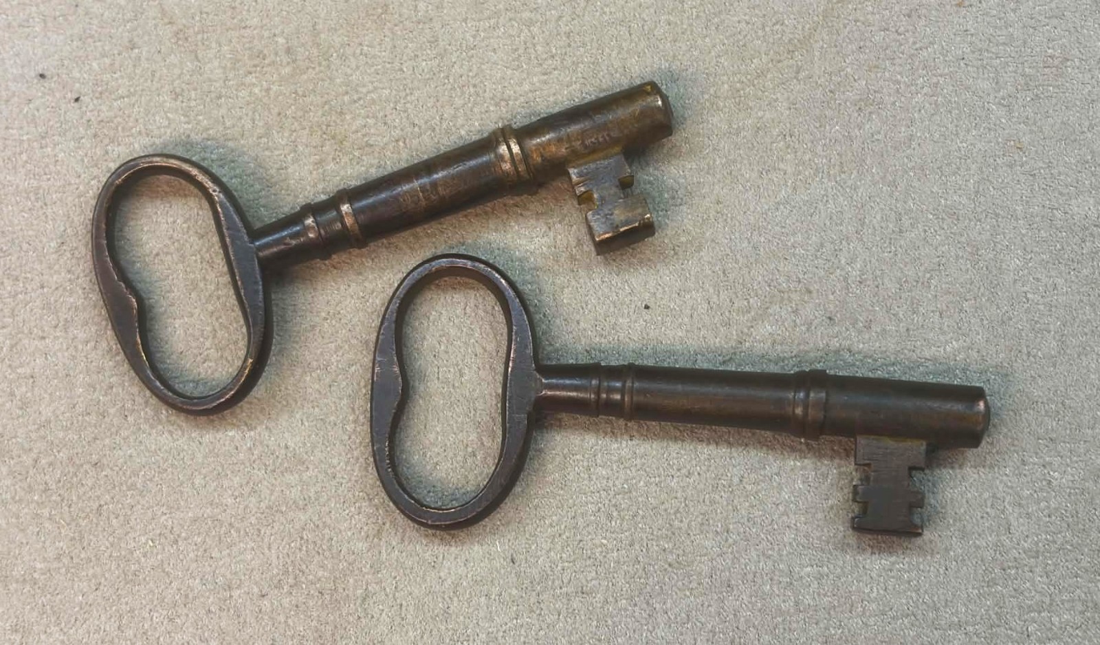 Pair of Large Antique Brass Skeleton Keys