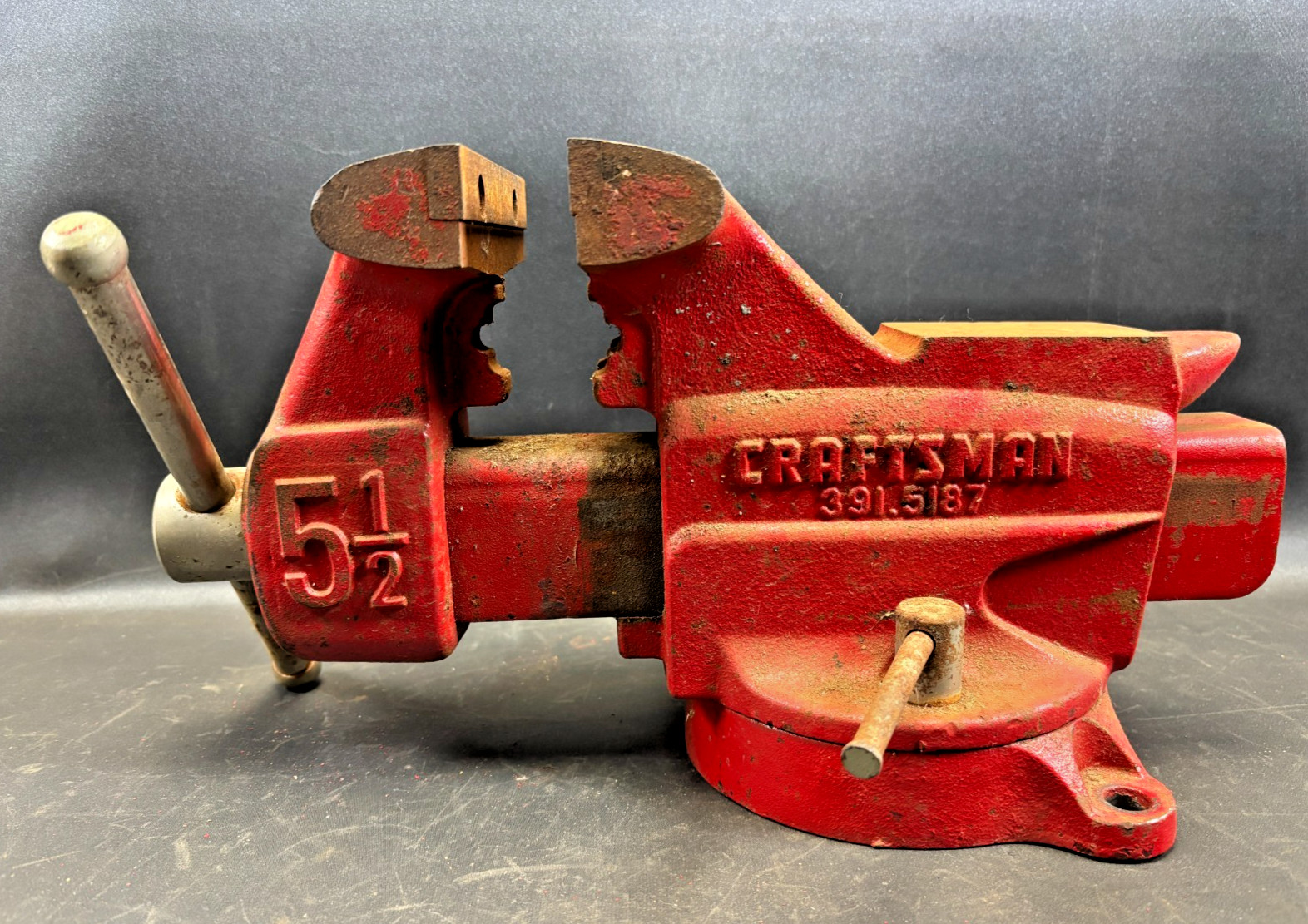 VTG Craftsman No. 51871 Swivel Bench Vise 5-1/2″ Jaws Heavy Duty USA