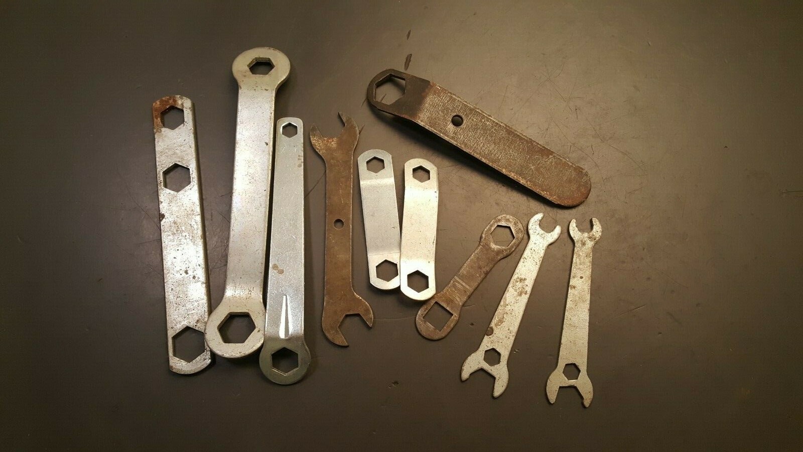 Lot of 10 Vtg Flat Wrench’s Rockwell Gusdorf Acme Invacare & others