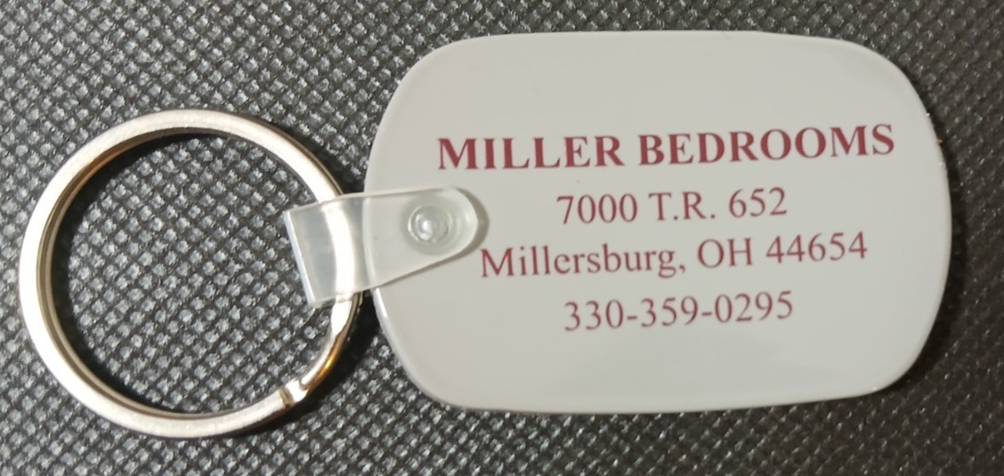 MILLER BEDROOMS MILLERSBURG oh usa Keychain SOFT RUBBER