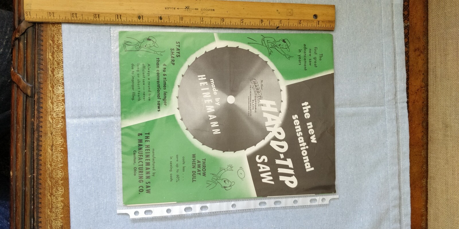 1950s Vintage ~ Heinemann ~ Hard-Tip Saw Brochure advertising sheet Price Guide