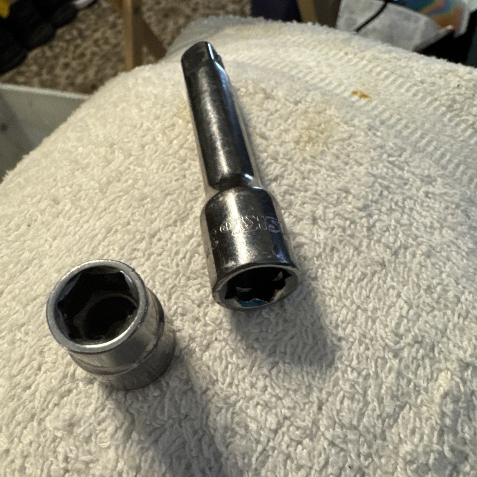 10 mm Husky 3/8” Drive 10mm 6 Point Shallow Socket, 3” extension tool lot