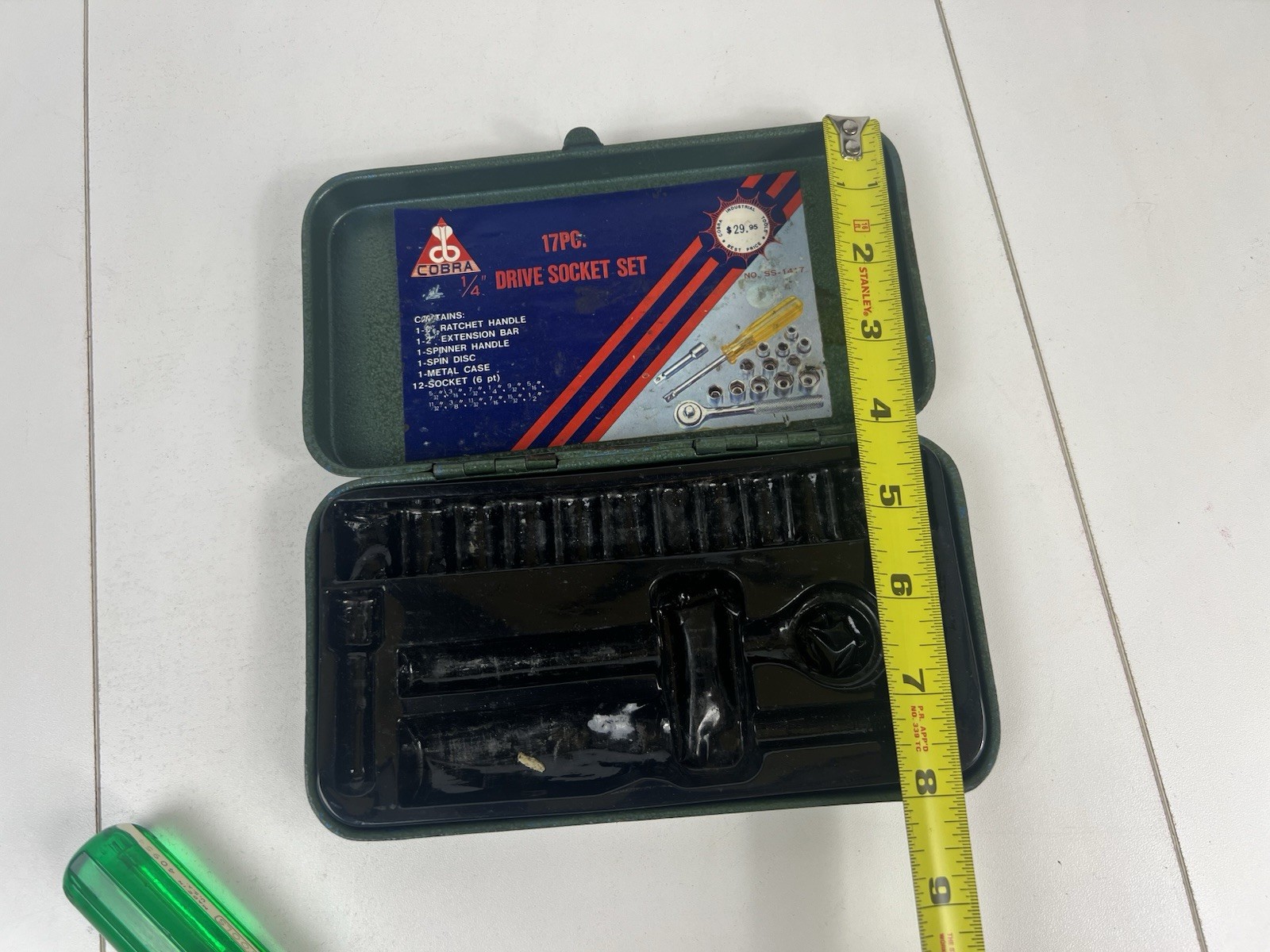 SK Tools 12 Socket Small Ratchet Set Damaged Small Compact Metal Case