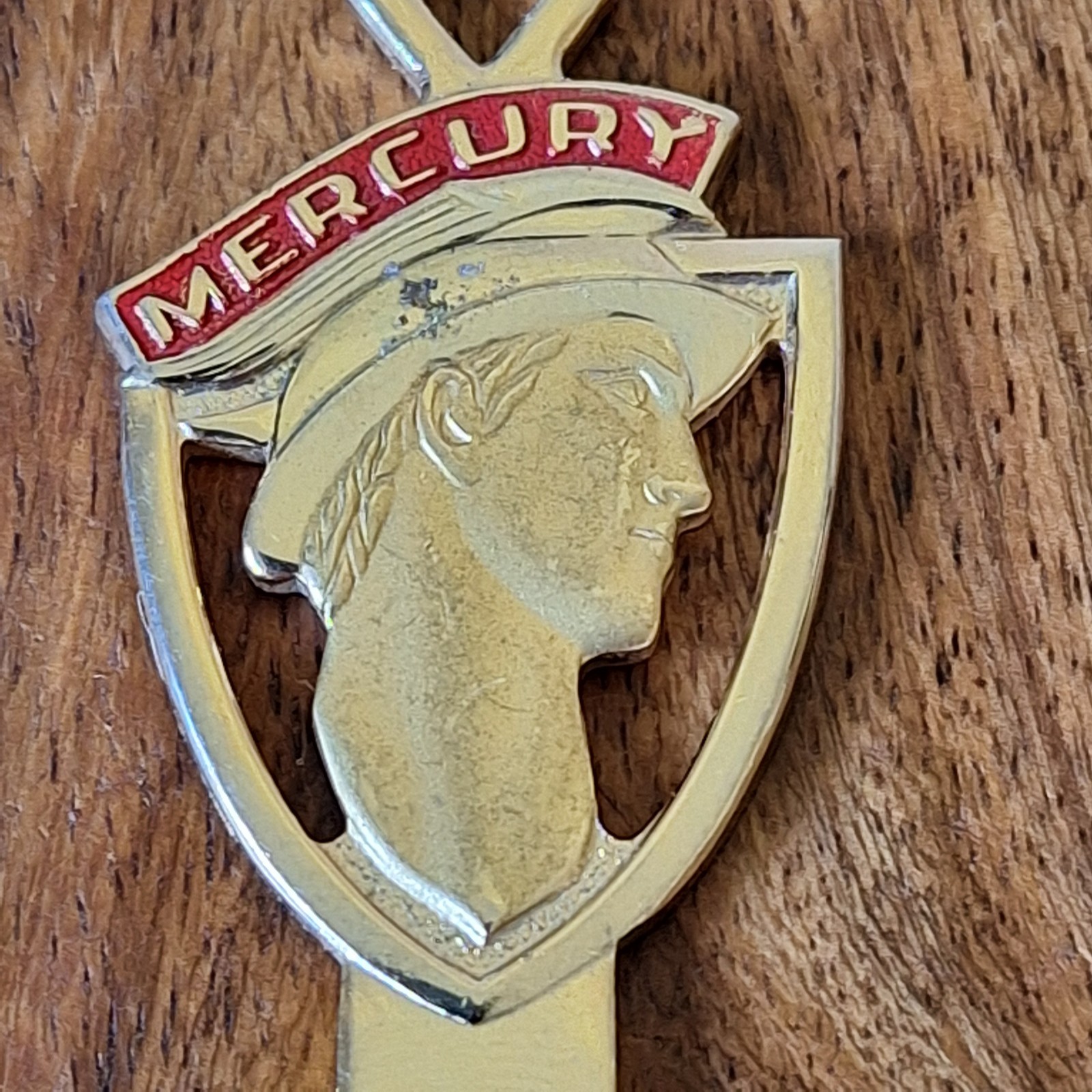 VTG 50s/60s Mercury Messenger Crest Gold Plated Uncut Blank Car Key Collectible