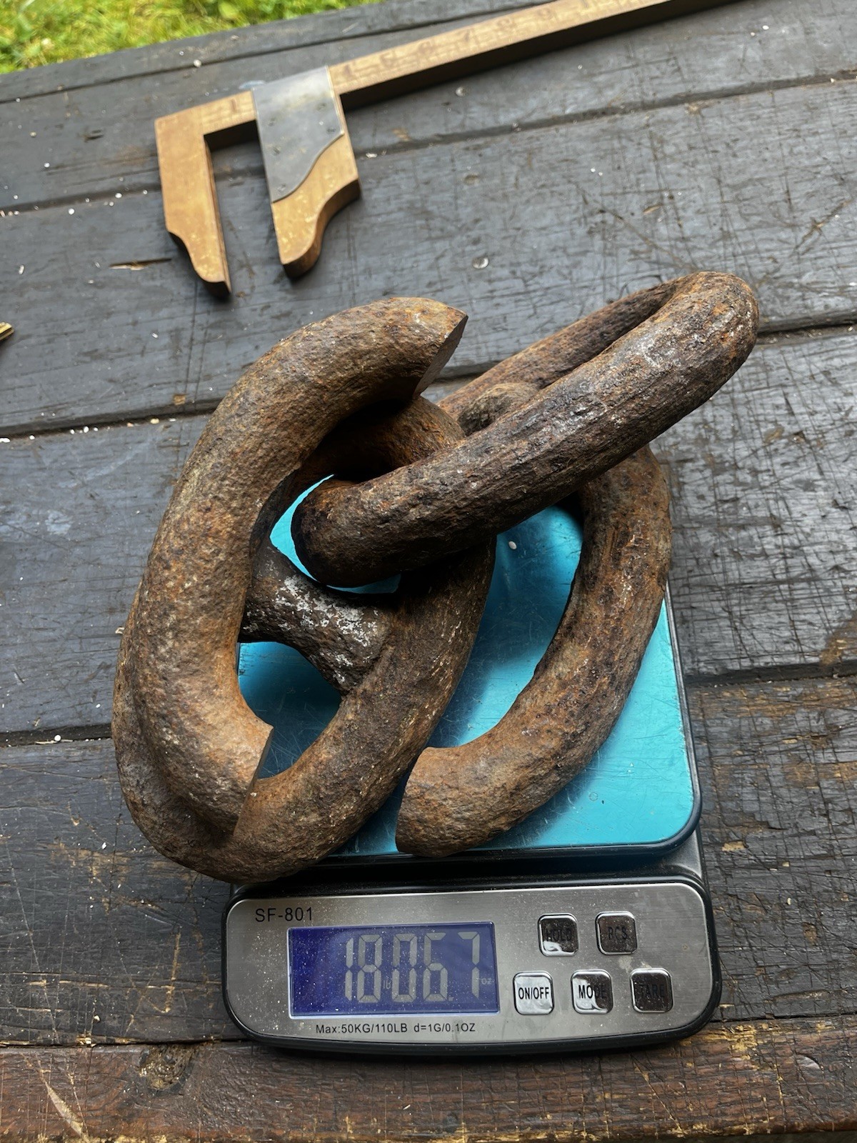 18 # Guaranteed Authentic Wrought Iron Anchor Chain Blacksmith Knife Maker