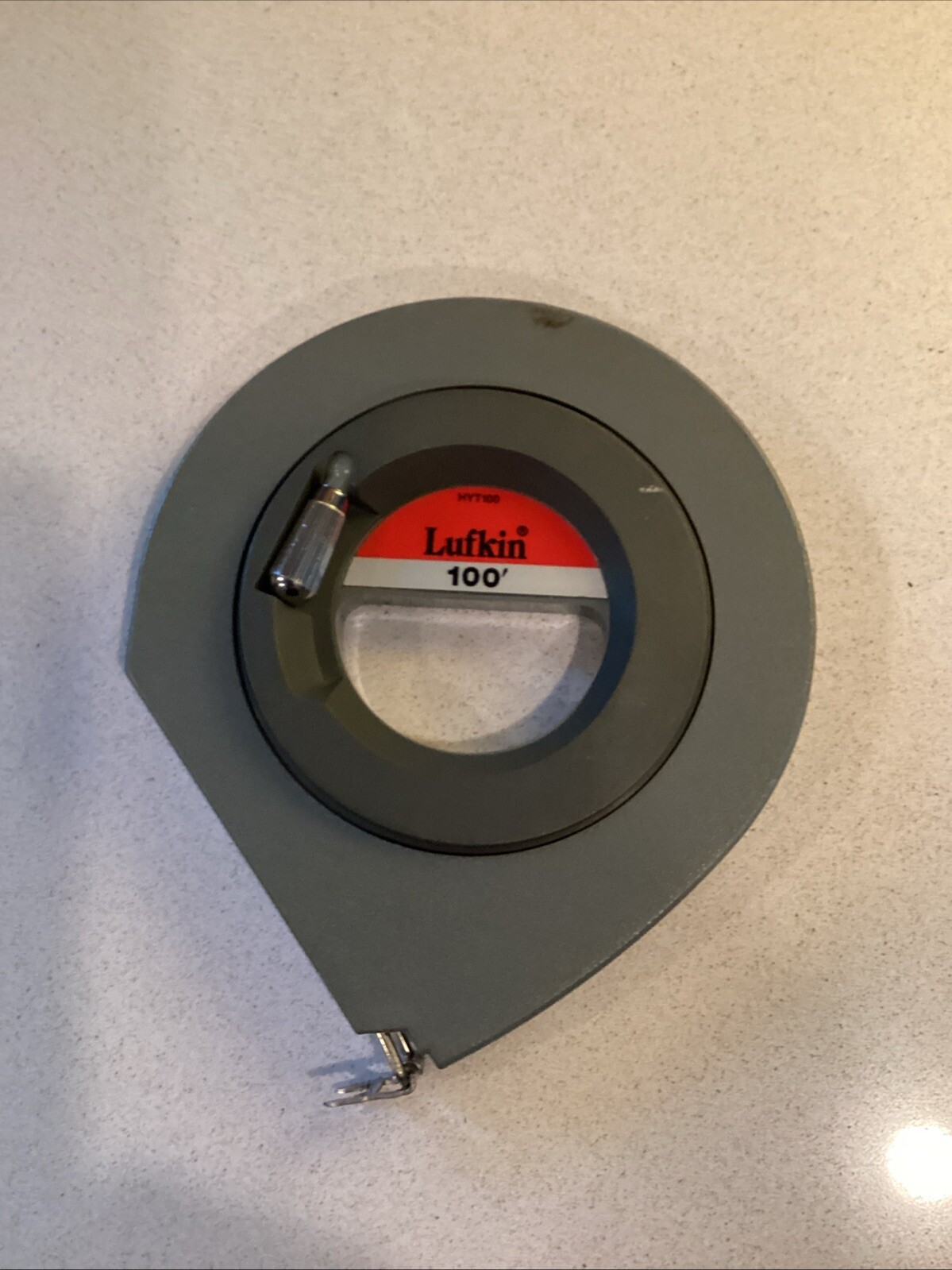 Vintage LUFKIN “SIDEWINDER” 100′ METAL TAPE MEASURE (MODEL HYT100) WIND-UP foot