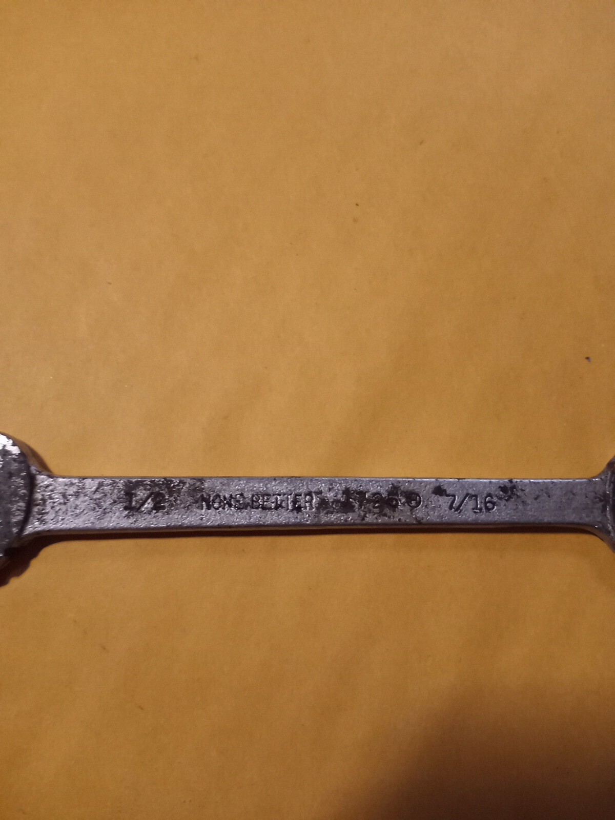 None Better Double Open End Wrench 1/2 & 7/16 #17250 USA