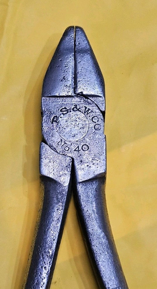 Antique P S & W Co No. 40 Lineman’s Pliers Peck Stowe Wilcox Made in USA