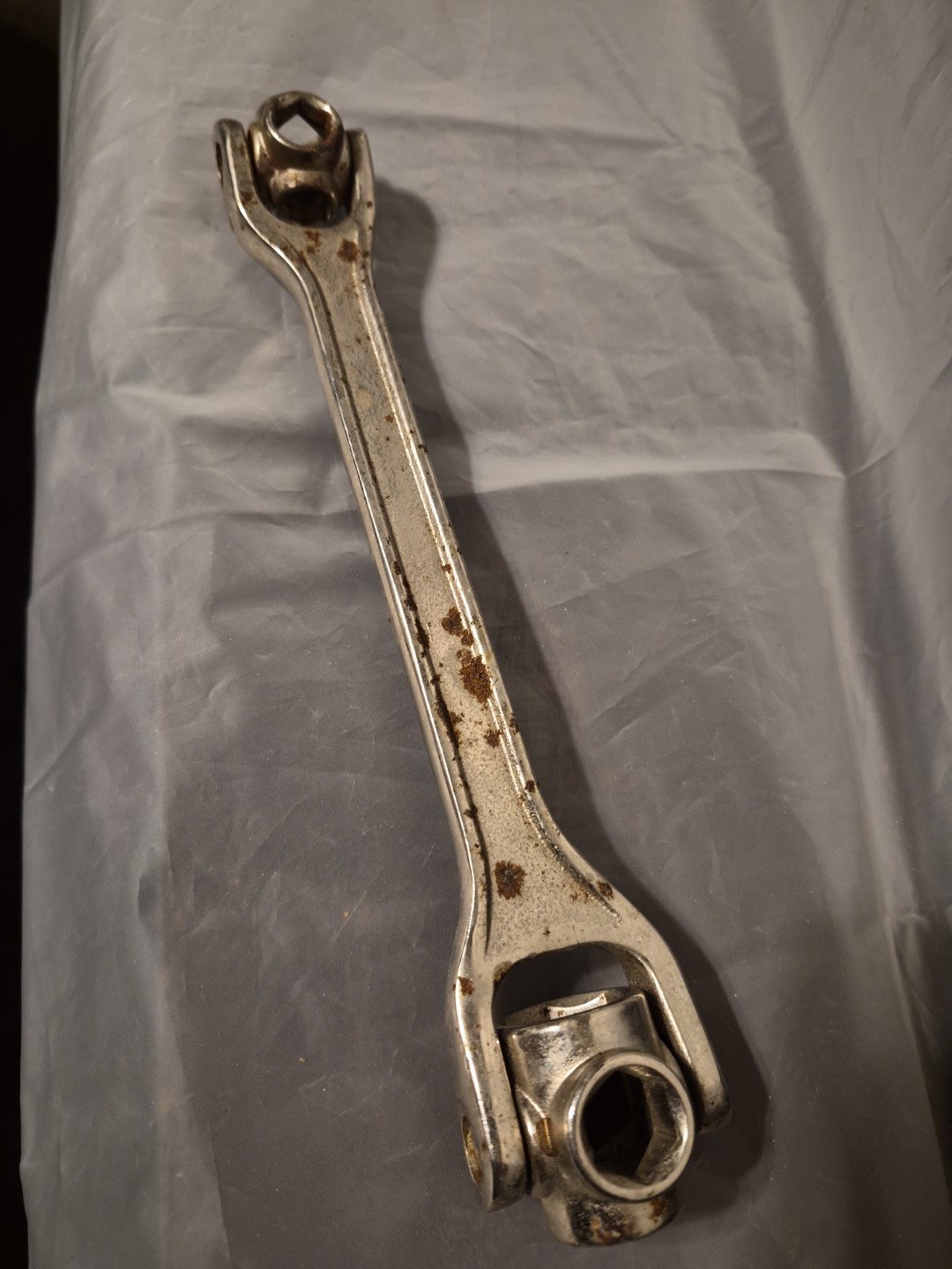 Vintage Multi Socket Wrench 360 Rotating Heads Tool Preown Rusted